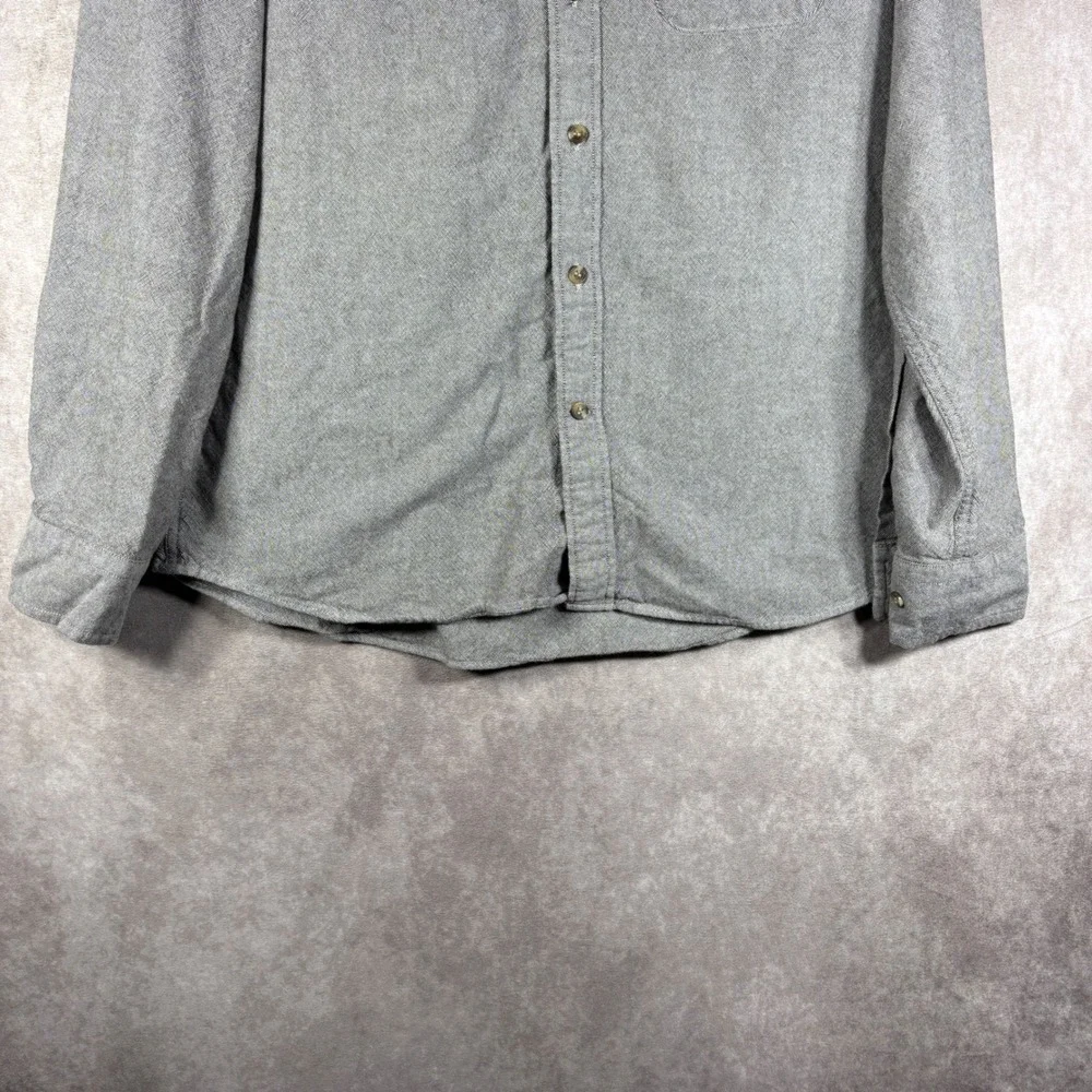 Banana Republic Button Down Shirt Mens M Gray Untucked Fit Flannel Casual Solid